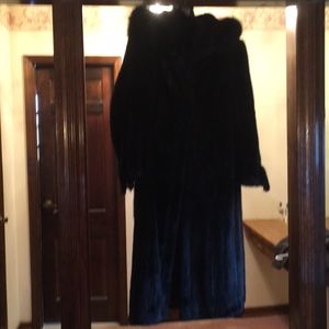 Full length mink coat with hood